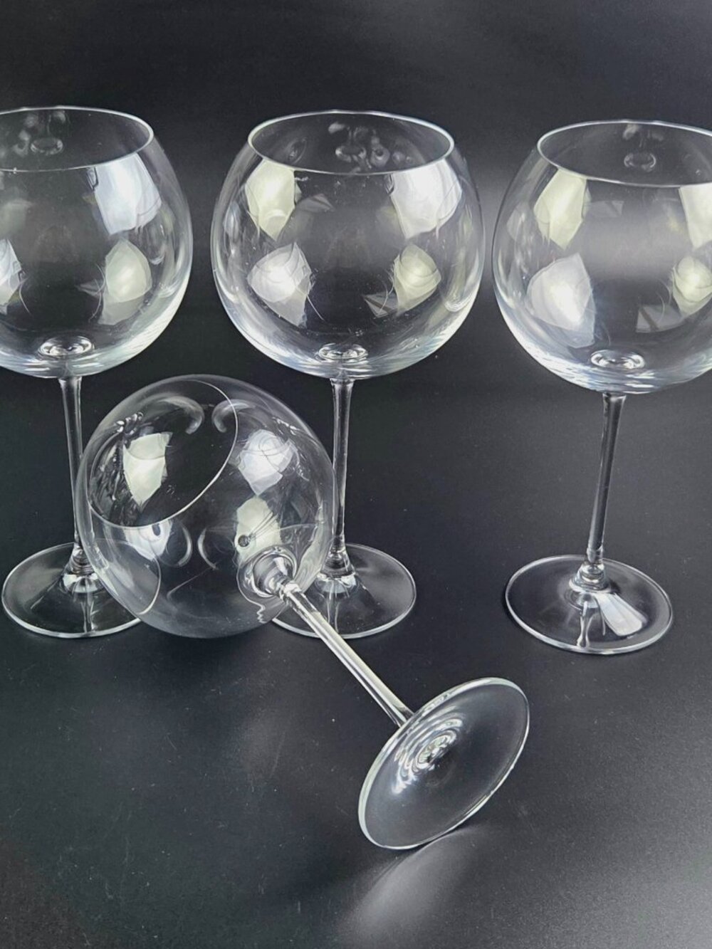 Vintage Crystal Balloon Wine Glasses – Set of 4 – Elegant Clear Crystal